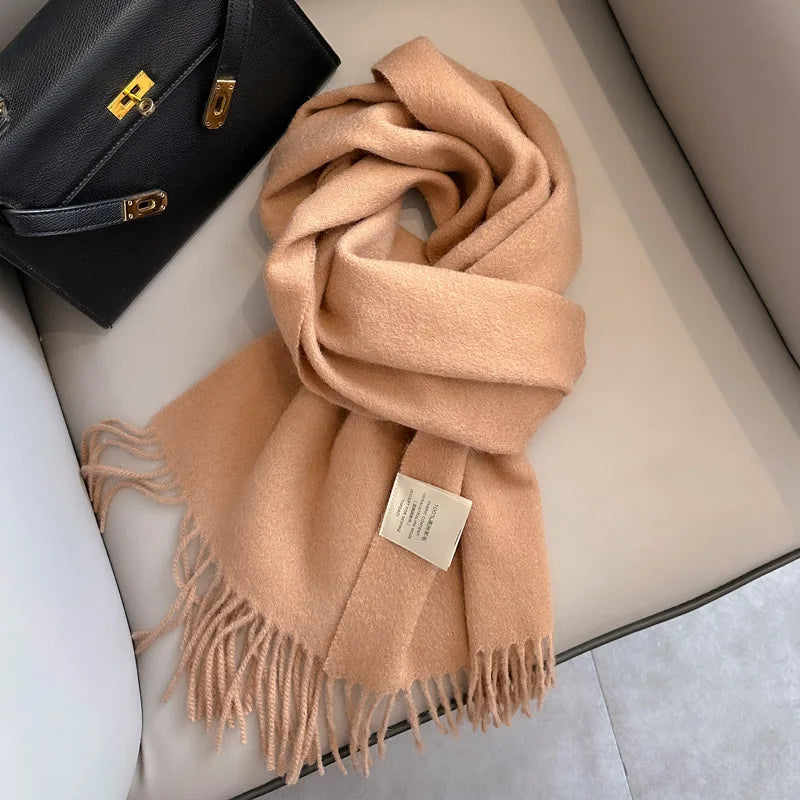 Winter Narrow Scarf 28 Color 100% Wool Scarf Hot Selling Solid Color Scarf Men's and Women's Universal Warm and Cold proof Scarf Quick Pick Grocers