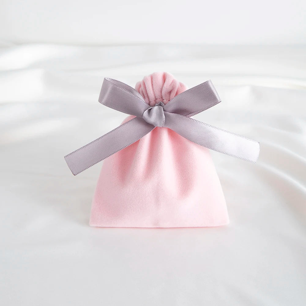 10pcs Green Jewelry Velvet Bag Ribbon Bowknot Pouches Gift Display Packing Storage Wedding Favors Travel Candy Drawstring Pocket Purest Peak