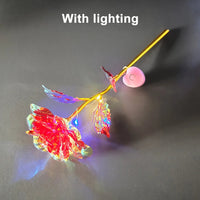 Led Valentine's Day Mother's Day Gift 24K Foil Plated Roses Artifical Flowers Wedding Decor Lover Lighting Roses Creative Gift Quick Pick Grocers