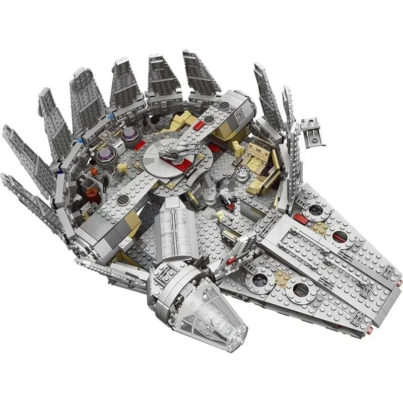 In Stock 1381 Pcs Space Millennium War Ship Spacecraft Set Falcon Alien MINI 75105 Figure Model Building Blocks Bricks Toy Gift Purest Peak