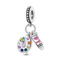 2025 Hot Sale Charms Bead 925 Sterling Silver Pink Butterfly Luminous Firefly Dangle Fit Bangle Bracelet Necklace DIY Jewelry Econic Blanks