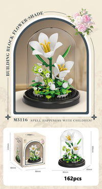 Eternal Flower Bouquet Bonsai Potted Plant Micro Building Blocks Model Home Decoration Puzzle Toys Kids Birthday Christmas Gifts Purest Peak Salt