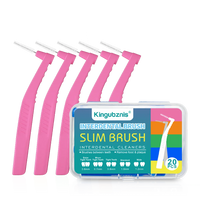 Kingubznis 20pcs  Interdental Brush For Dental Orthodontics Clean Between Teeth Cleaning Tools Soft Mini Brush With Dust Cover Econic Blanks