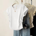 Women Summer Short Sleeved Top for Fashion Versatile Base Shirt Slim Fit Round Neck T-shirt Casual and Sexy Breathable and Cool Quick Pick Grocers