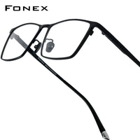 FONEX Titanium Glasses Frame Men Brand Design Square Eyewear Ultralight-Weight Japanese High-end Quality Eyeglasses Frames 85641 Econic Blanks
