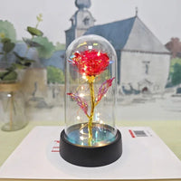 Artificial Rose Flowers Valentines Day Gift for Girlfriend Eternal Rose LED Light Foil Flower Wedding Decor Christmas Gifts Purest Peak Salt