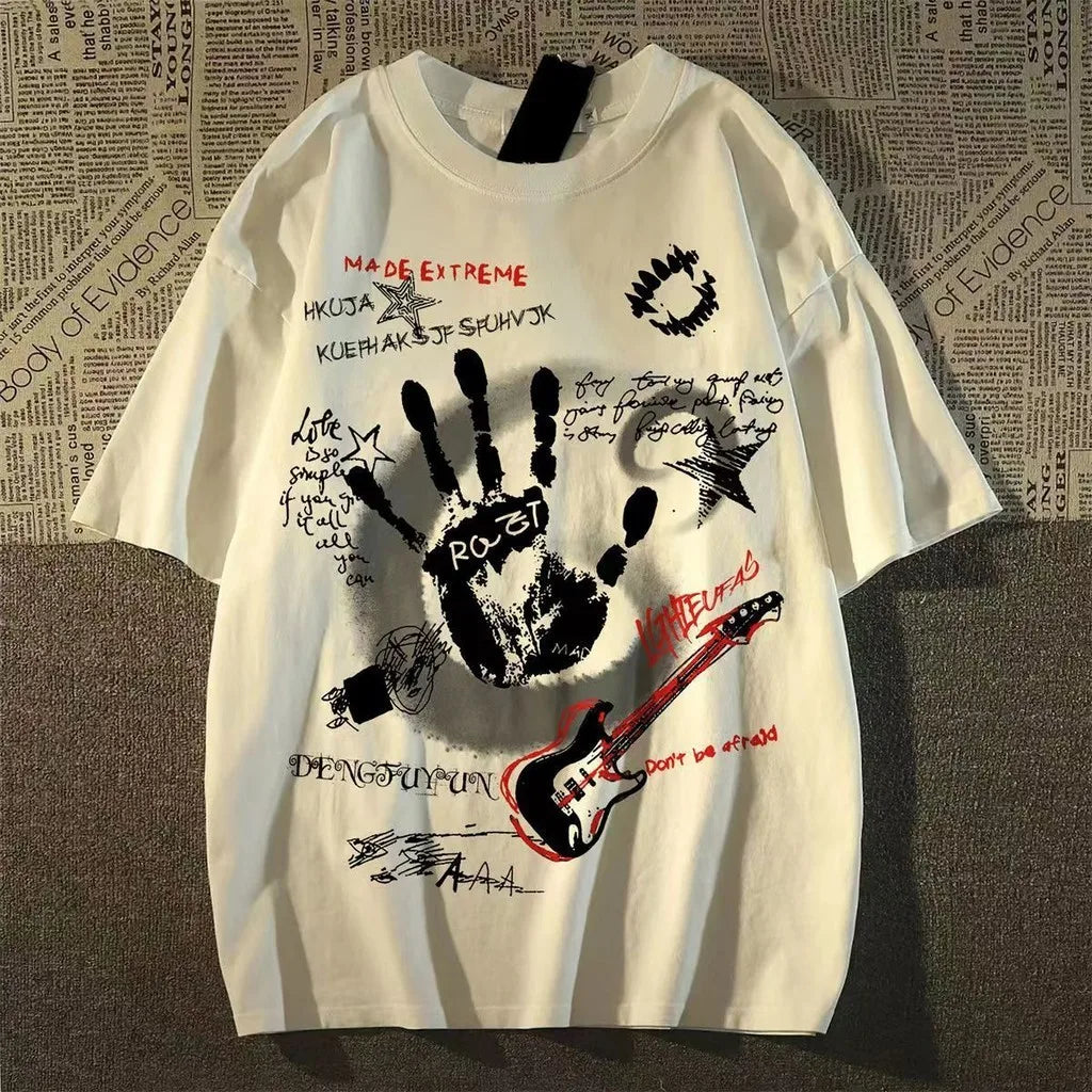 American Vintage Round Neck Short Sleeved T-shirt Men/Women Korean Inst Summer New Top Quick Pick Grocers