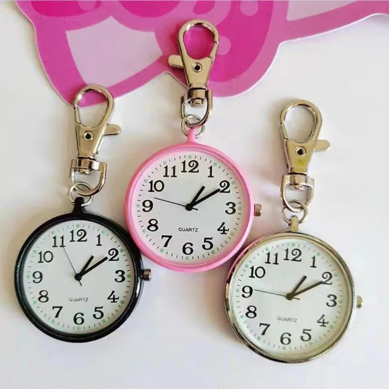 New Tiny Cute Quartz Pocket Watch with Keyring Men Women Quartz Watch for Nurses Doctors Students Minimalist Watches Child Gift Quick Pick Grocers