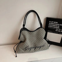 Brand Women's Shoulder Bag Y2k Fashion Sweet Polka Dot Handbag Korean Casual Versatile Leopard Print Brown Frosted Tote Bags Quick Pick Grocers