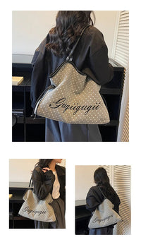 Brand Women's Shoulder Bag Y2k Fashion Sweet Polka Dot Handbag Korean Casual Versatile Leopard Print Brown Frosted Tote Bags Quick Pick Grocers