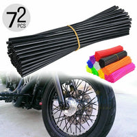 72pcs Bicycle Wheel Spoked Protector Wraps 24cm Wheel Rim Spoke Wrap Kit for Motorcycle Bike Color Rims Skin Trim Covers Pipe