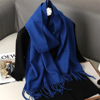 62Color Solid Women Winter Scarf Warm Thicken Cashmere Shawl Outdoor Fashion Luxury Tassels Pashmina Lady Wrap Windproof Scarves Econic Blanks
