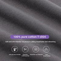 100% Pure Cotton T-Shirt With Round Neck Shoulder Design For Both Men Women Summer Solid Color Short Sleeved Casual Loose Fit Quick Pick Grocers
