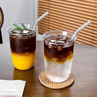 Glasses Cup Transparent Water Bottle Tumbler Whiskey Glass Drinkware Coffee Milk Juice Mug Cup Kitchen Accessory Stripe Cups 텀블러 Quick Pick Grocers