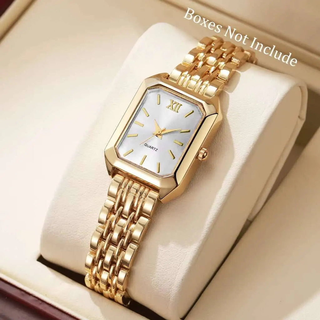 Fashion Rectangle Women Quartz Watch Luxury Analog Wristwatches Reloj Mujer Girls Clock Gift（Without Box） Quick Pick Grocers