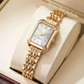 Fashion Rectangle Women Quartz Watch Luxury Analog Wristwatches Reloj Mujer Girls Clock Gift（Without Box） Quick Pick Grocers