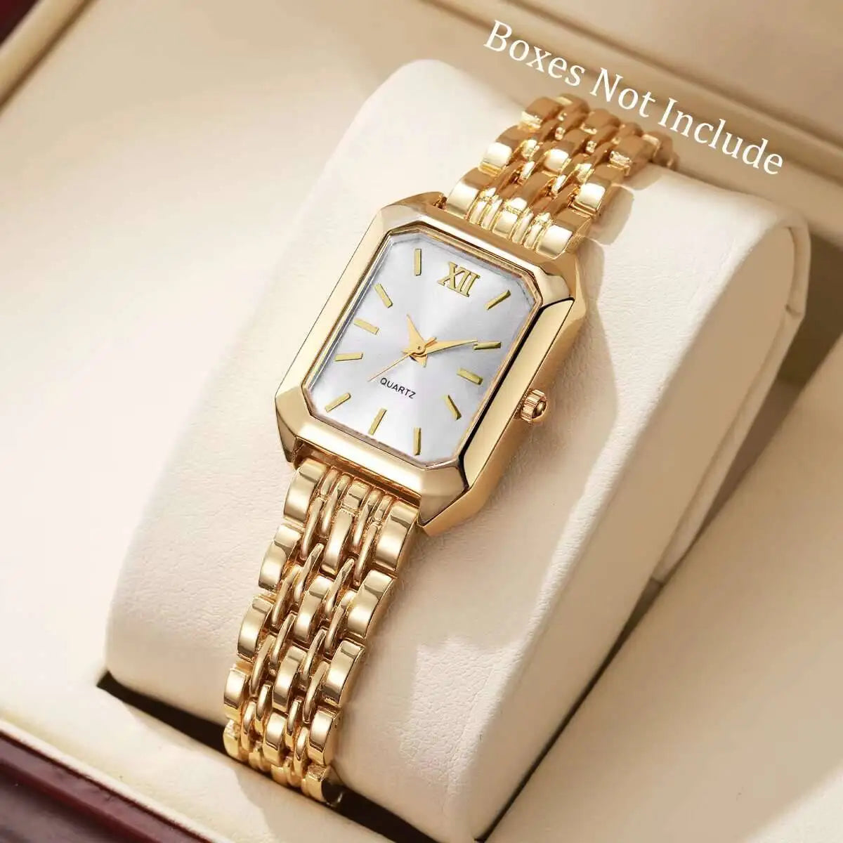 Fashion Rectangle Women Quartz Watch Luxury Analog Wristwatches Reloj Mujer Girls Clock Gift（Without Box） Quick Pick Grocers