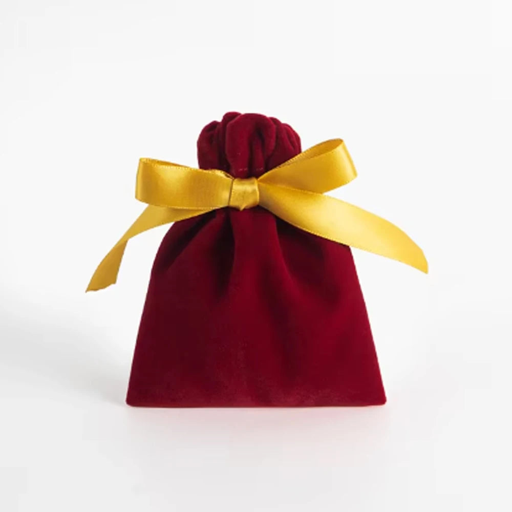 10pcs Green Jewelry Velvet Bag Ribbon Bowknot Pouches Gift Display Packing Storage Wedding Favors Travel Candy Drawstring Pocket Purest Peak