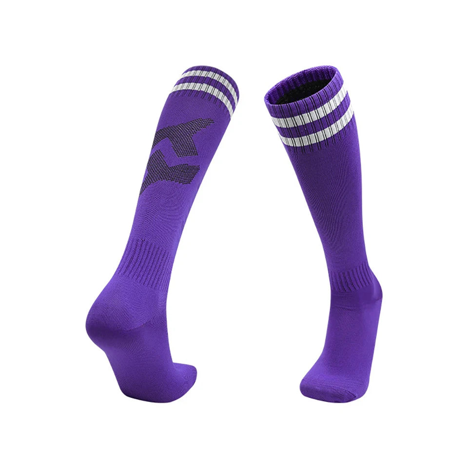 Loogdeel Football Socks Long Tube Knee Cotton Adults Children Legging Stockings Non-slip Soccer Baseball Running Sports Socks Quick Pick Grocers