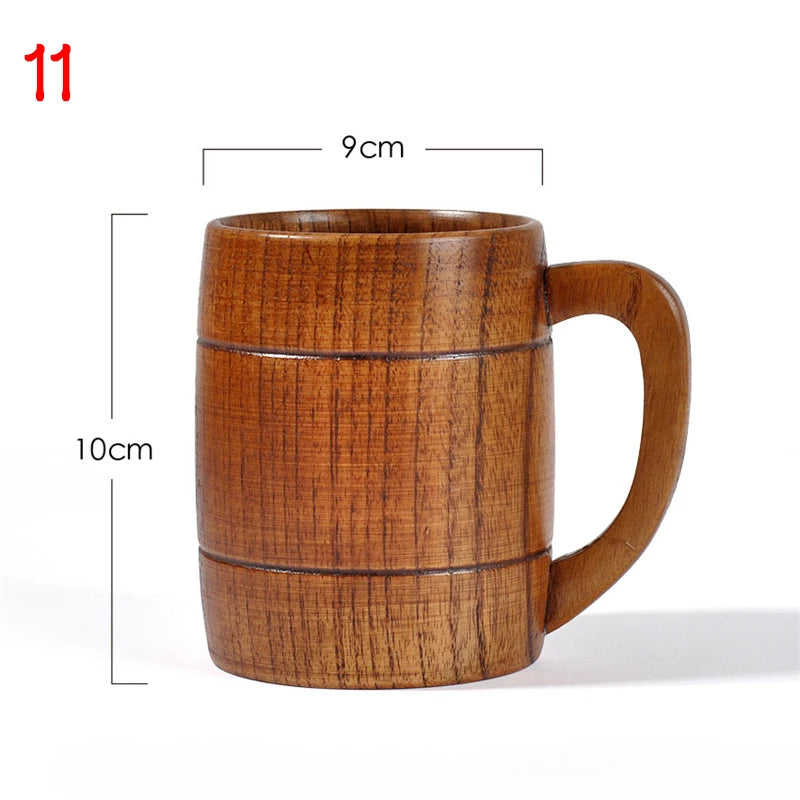 Wooden Big Belly Cups Handmade Natural Spruce Wood Cups Beer Tea Coffee Milk Water Cup Kitchen Bar Drinkware for Kitchen Quick Pick Grocers