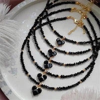 Fashion Vintage Sexy Zircon Heart Pendant Necklace For Women Female Boho Geometric Baroque Transparent Crystal Chain Jewelry Quick Pick Grocers