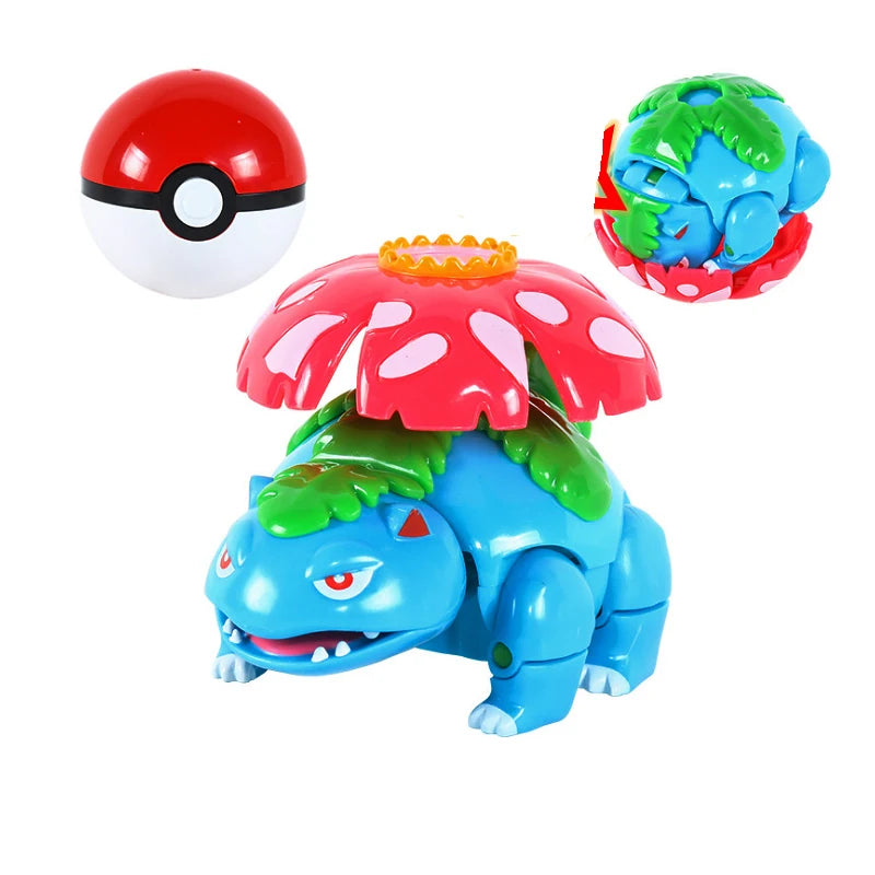 Figure Pokemon Pokeball transform Pikachu Charizard Venusaur Blastoise Mewtwo Gyarados Solgaleo Lunala Eevee poke ball toy gift Quick Pick Grocers