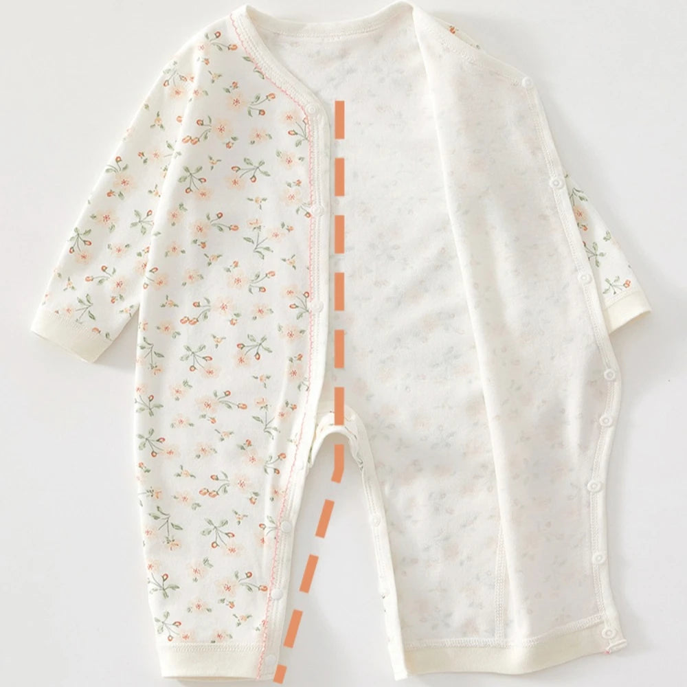 Charming Baby Romper for Spring & Fall, Soft Pure Cotton Onesie, Princess & Prince Style, Perfect Infant Crawling Suit. Purest Peak