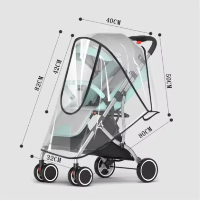 Universal Waterproof Rain Cover For Prams Pram Accessories Transparent Dust Cover Open Zip Umbrella Rainy Season Waterproof Purest Peak