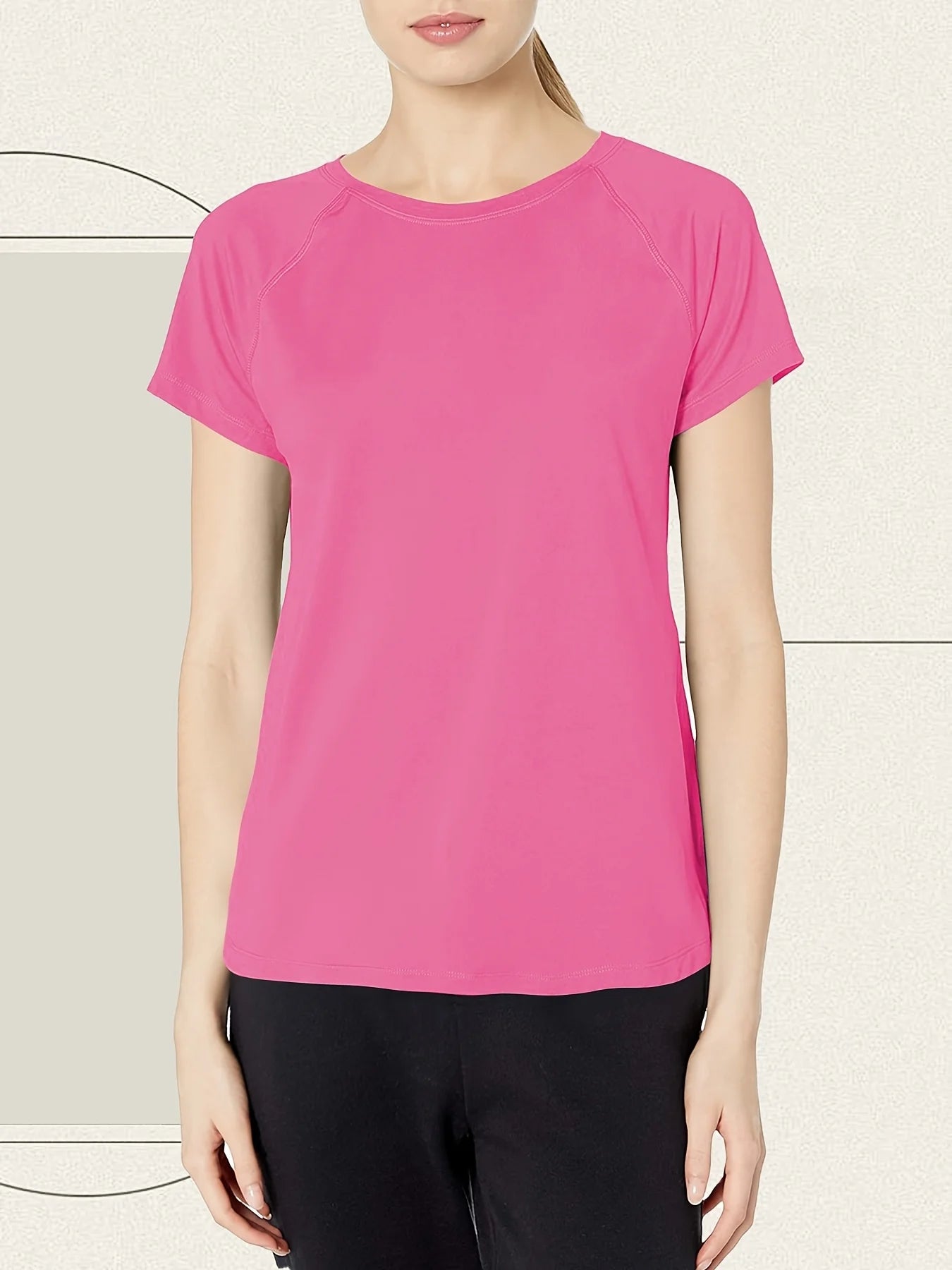 Women’s  Quick Dry Short Sleeve Resilience Gym Sports Moisture Wicking Round Neck T-Shirt Training Exercise Gym Sport Shirt Quick Pick Grocers