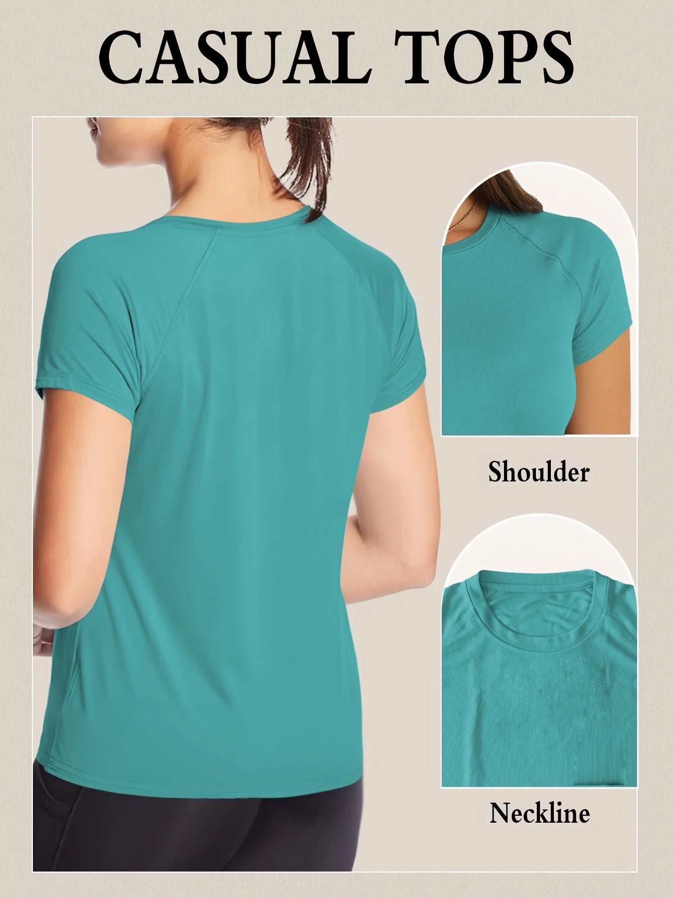 Women’s  Quick Dry Short Sleeve Resilience Gym Sports Moisture Wicking Round Neck T-Shirt Training Exercise Gym Sport Shirt Quick Pick Grocers
