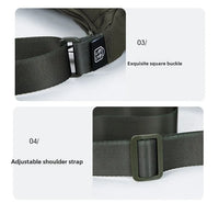 Waist Half Moon Belt Bag Solid Color Crossbody Bag Large Capacity Shoulder Bags Portable Nylon Plaid Travel Bags for Commuting Quick Pick Grocers