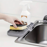 Multifunctional Silicone Sink Tray with Drain - Soap Holder, Sponge & Brush Organizer for Kitchen & Bathroom Econic Blanks