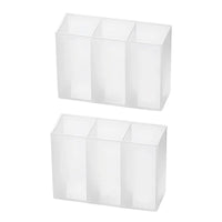 Mini Storage Box 3-Grid Plastic Makeup Brush Lipstick Storage Multi-Functional Desk Organizer for Home Kitchen Bathroom Econic Blanks