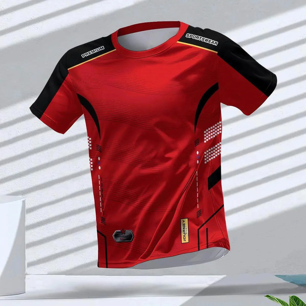 Men's T-shirts Sport Running T-shirt Men Quick-drying Breathable Short Sleeve Round Neck Gym top Outdoor Workout Men Clothing Quick Pick Grocers