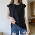 Woman Loose Sleeveless Tank Top Summer Casual Vest Basic Daily T-shirt Sweet Style Suitable For Students Stretchy Soft Lady Wear Quick Pick Grocers