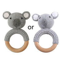 BPA Free Baby Wooden Teether Crochet Cartoon Baby Rattle Toys Wooden Ring Rodent Toys Mobile Gym Kids Newborn Educational Toys Purest Peak