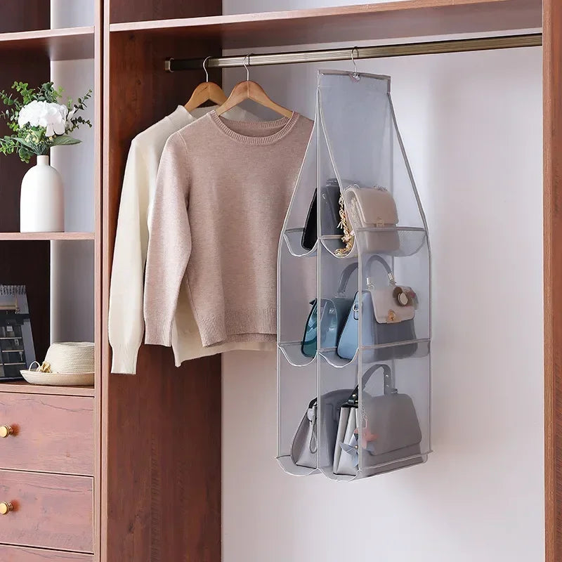 1/2Pcs Hanging Type Tote Bag Organizer Bags Eco-Friendly Dust-proof Three-dimensional Transparent Storage Organizer for Closet Econic Blanks