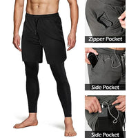 Men's Sport Pants 2 in1 Training Athletic Tracksuits Sportswear Workout Male Jogging Trousers Gym Fitness Running Pants Men Econic Blanks