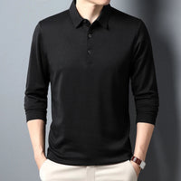 Men's Business Casual Polo Long Sleeve T-shirt Summer Comfortable  Top Quick Pick Grocers