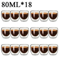 2-18PCS Double Wall High Borosilicate Glass Mug Heat Resistant Tea Milk Juice Coffee Water Cup Bar Drinkware Gift Creativity Set Quick Pick Grocers
