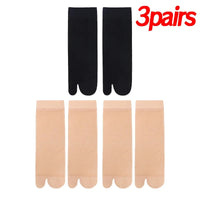 Two Toed Crystal Silk Socks Clear White Black Breathable Cool Stockings Unisex Japanese Men Women Summer Ultra-Thin Tabi Socks Quick Pick Grocers