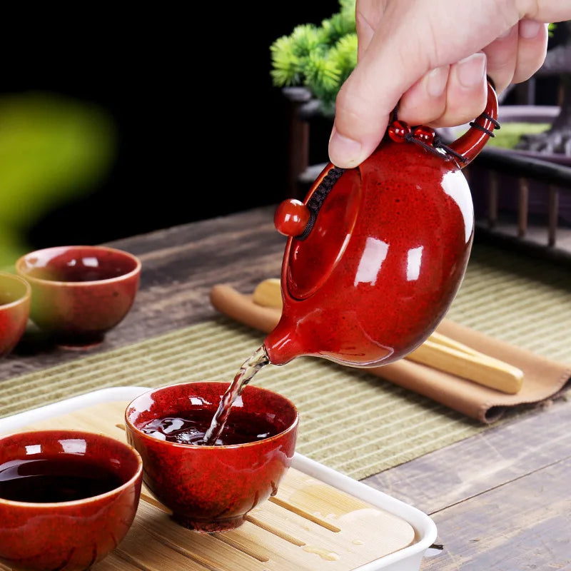 With Travelling Bag 4 Cups Chinese Kung Fu Tea Set Travel Set Ceramic Portable Teapot Porcelain Teaset Gaiwan Tea Cups Tea Tool Quick Pick Grocers