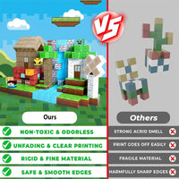 Magnetic Blocks - Build Mine Magnet World Edition Magnetic Cubes Construction Toys for Boys Girls STEM Montessori Sensory Toys Econic Blanks