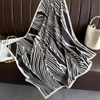 90*90Cm Square Scarf Twill Silk Feeling Women Head Shawls and Wraps Luxury Hair Tree Print Neck Scarves Hijab Bandana Pashmina Econic Blanks