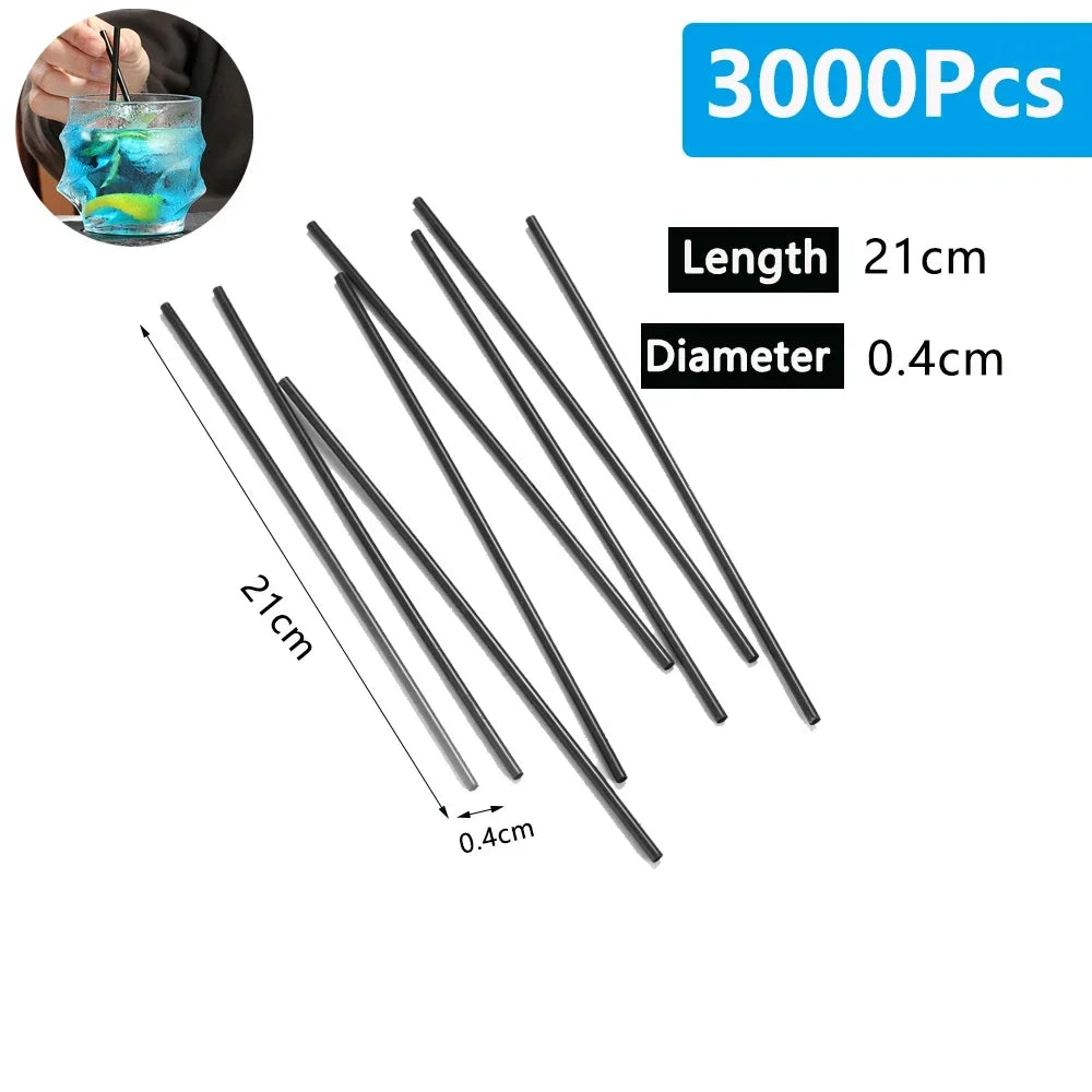 50-6000PCS Black Straws Flexible Drinking Straws Cocktail Straws plastique Drink Tube Straw for Wedding Tea bar Party Wholesale Quick Pick Grocers
