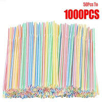 50-1000Pcs Multicolor Drinking Straws rietjes Milk Tea Bar Party Wedding Kitchen Home Accessories Beverage Black Straw Wholesale Econic Blanks