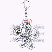 Cute Lgbt Halloween Keychain for Accessories Bag Gay Pride Lgbtq Spooky Ghost Lesbian Keyring Jewelry Rainbow Fans Friends Gifts Quick Pick Grocers