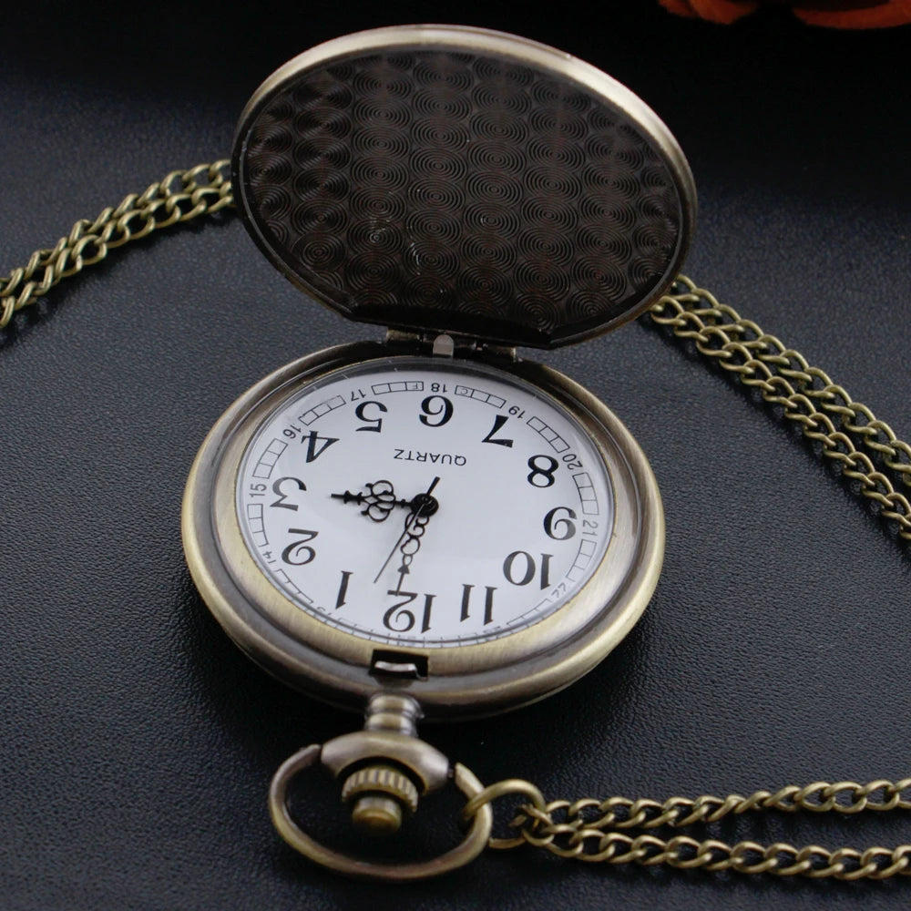 Bronze Mysterious Number Puzzle Men's and Women's Pendant Quartz Pocket Watch Retro Fashion Necklace Student's Best Gift Quick Pick Grocers