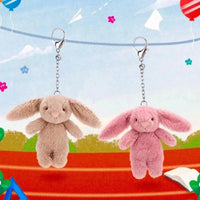 Stuffed Animals Cute Cartoon Rabbit Keychain Love Pompom Trinket Toy Girl Bag Car Keychain Mobile Phone Pendant Jewelry Gift Econic Blanks