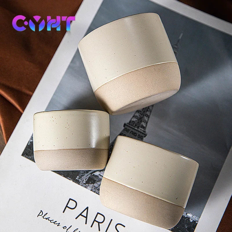 100ml 180ml 230ml Coffee Mug Vintage Ceramics Tea Cup Japanese-style Cafes Drinkware Stoneware Espresso for Restaurants Hotels Quick Pick Grocers
